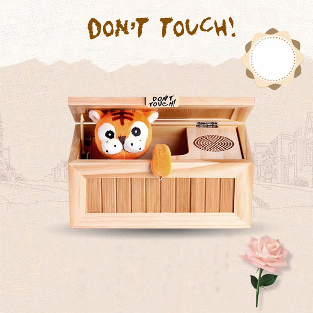Cikoo деревянная электронная бесполезная коробка милый тигр забавная игрушка подарок для мальчика и детей Интерактивные игрушки снижение стресса украшение стола