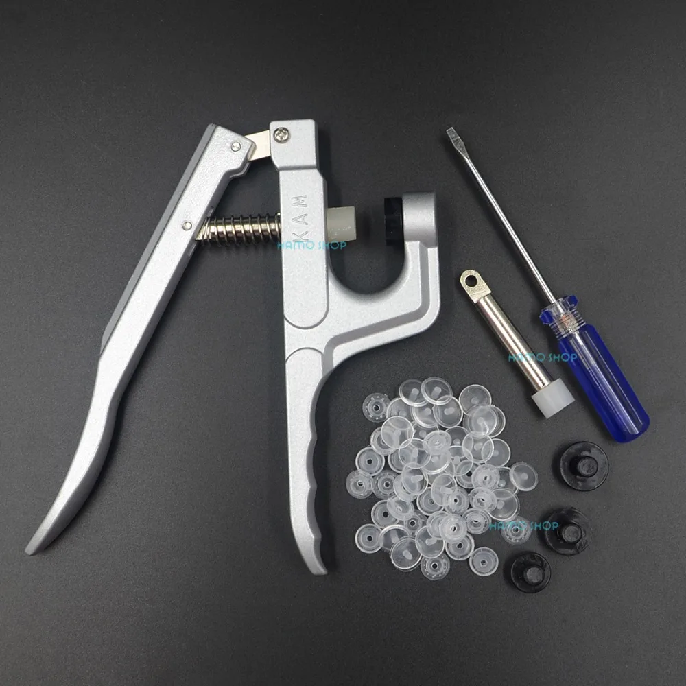 100pcs T5 Clear Plastic Snap Button Fasteners Press Studs + 1pcs High