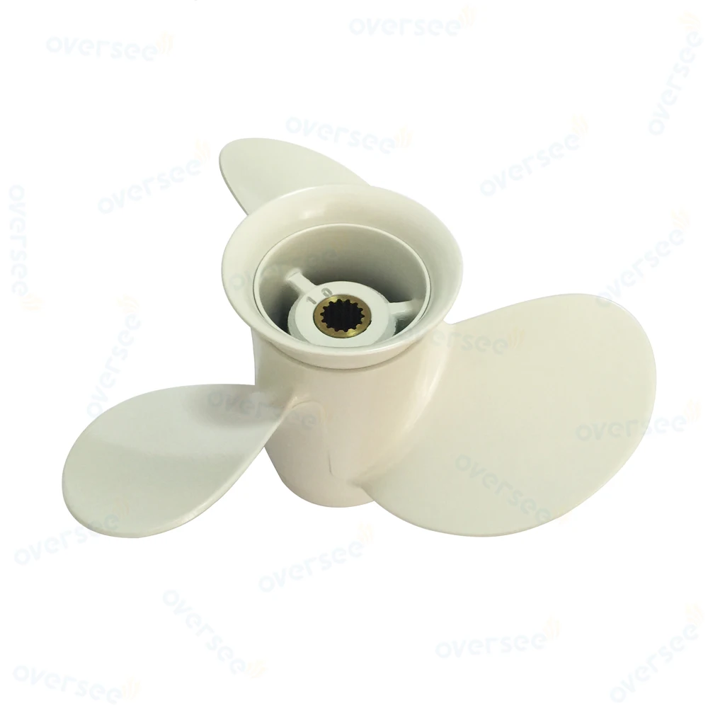 OVERSEE Aluminum Propeller  362-64108-0-1 3X9.2X9.8 Right White 9.9, 15, 18 HP For Fitting TOHATSU Outboard 