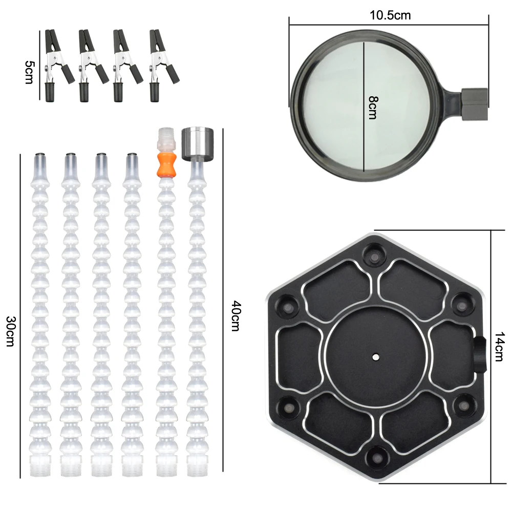 Toolour Soldering Station Soldering Iron Holder with 3X-5X Magnifier USB LED Light 6pcs Flexible Arms Third Helping Hands Tool Toolour Soldering Station Soldering Iron Holder with 3X-5X Magnifier USB LED Light 6pcs Flexible Arms Third Helping Hands Tool