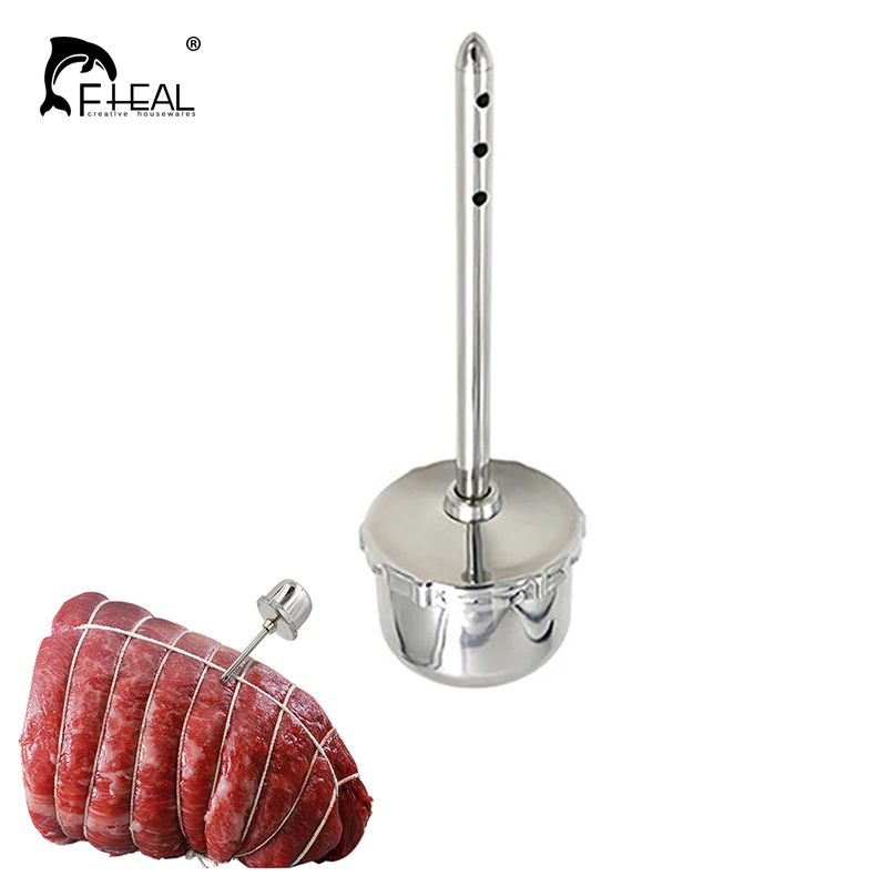 

FHEAL 1pc Stainless Steel Meat Injectors Turkey Chicken BBQ Meat Flavor Injector Meat Syringe Marinade Tools Cooking Tools