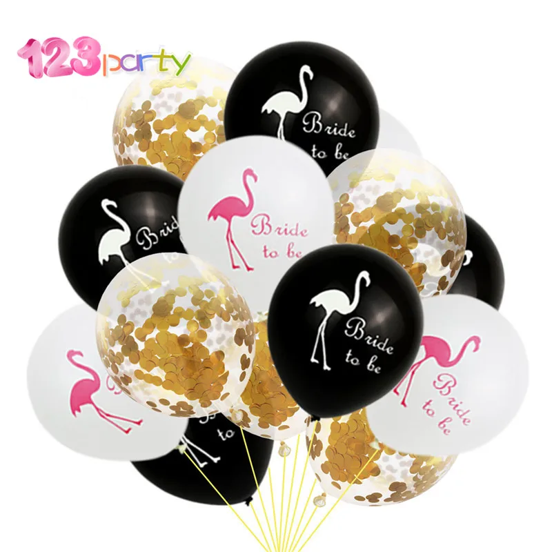 

123 Party Flamingo Pink Blue Confetti Balloons Helium Baby Shower Girl / Boy Birthday Balloon Wedding Pink Party Supplies Baloes