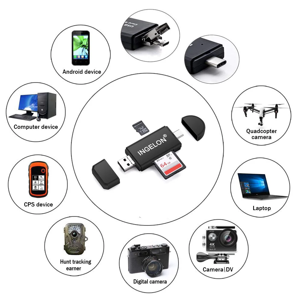Ingelon Universal Cardreader USB C OTG TF SD Card Reader microsd MMC Android Computer Extension Adapter for Camera SD Reader Ingelon Universal Cardreader USB C OTG TF SD Card Reader microsd MMC Android Computer Extension Adapter for Camera SD Reader