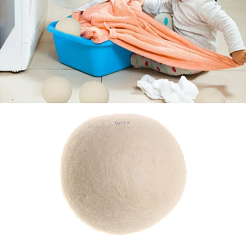 

3 PC 6cm 7cm Wool Dryer Balls Drying Fabric Softer Luandry Home Washing White