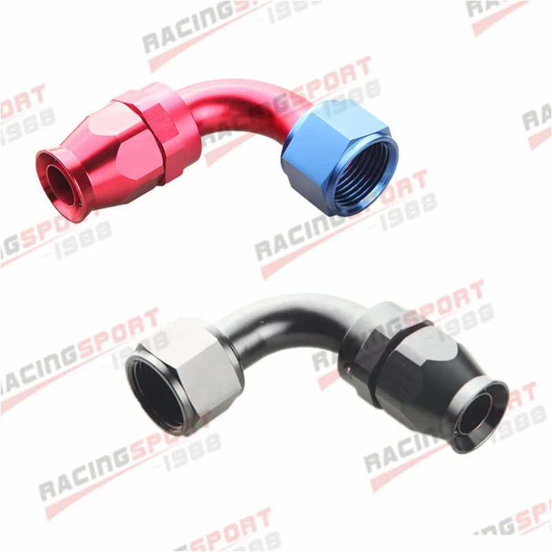 AN8 8AN AN-8 45 DEGREE REUSABLE SWIVEL PTFE HOSE END FITTING BLACK