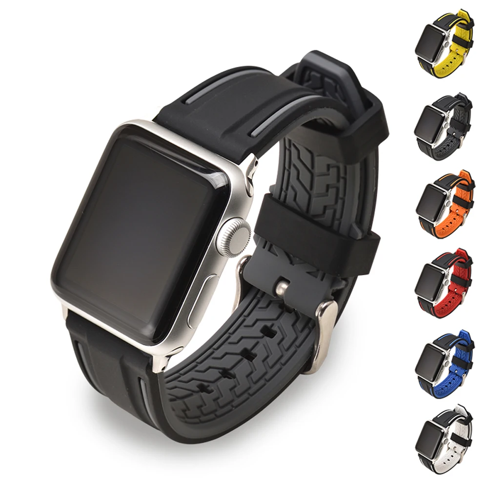 

Silicone Apple Watch Strap Replacement iWatch Watchband Band Series 3/2/1 Sport Bracelet For 42mm 38mm Strap