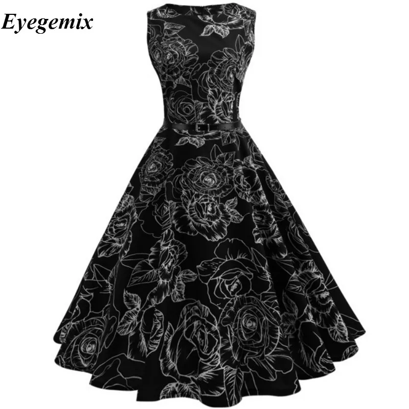 Летние женские платья, повседневные, цветочные, Ретро стиль, 50s 60s Robe Rockabilly Swing Pinup Vestidos, вечерние платья на День святого Валентина