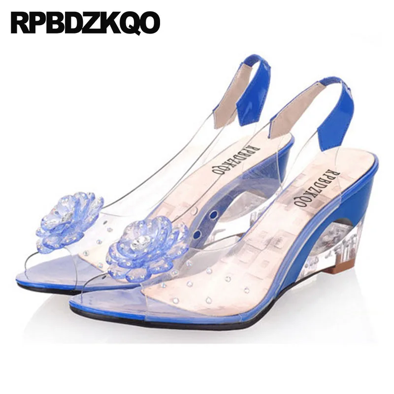 clear plastic wedge shoes