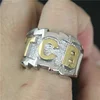 2017 Cool Big Golden TCB Ring 316L Stainless Steel Mens Fashion Motor Biker Ring 6