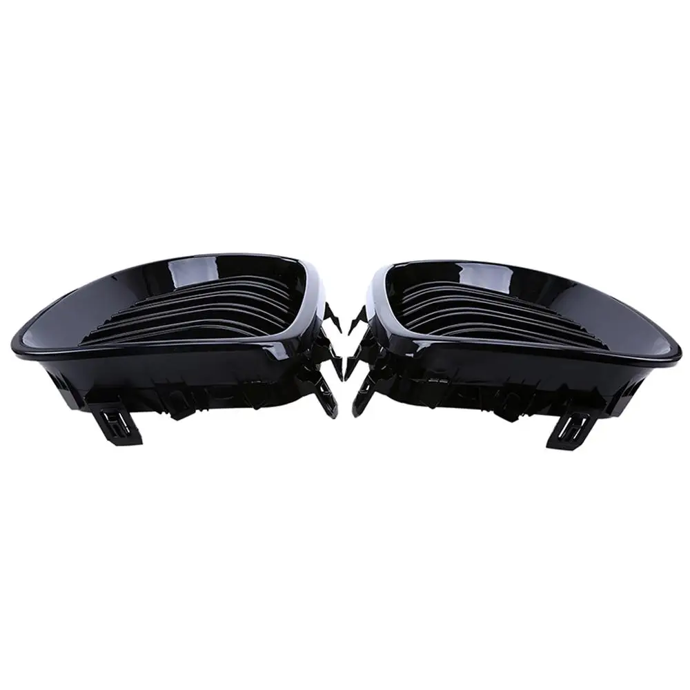 Передняя глянцевая черная почка двойные плавники бампер решетки для BMW E60 E61 M5 5 серии Touring 520d/520i/523i 2003-2010