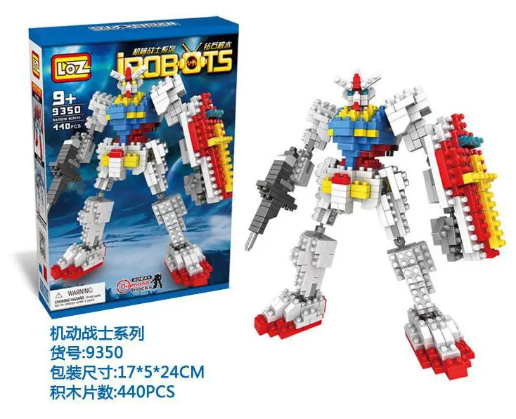 Wholesale LOZ Gundam Blocks DIY IROBOTS Mini Block...