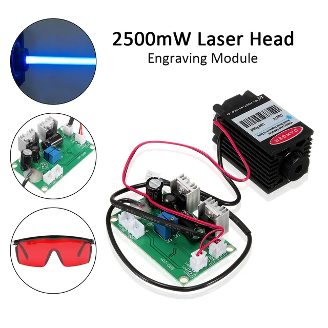 Best Price 450nm 2500mW High Power Focusing Blue Laser Module TTL 12V DIY CNC Cutting Laser Engraver Accessories 2.5W + Goggles Best Price 450nm 2500mW High Power Focusing Blue Laser Module TTL 12V DIY CNC Cutting Laser Engraver Accessories 2.5W + Goggles