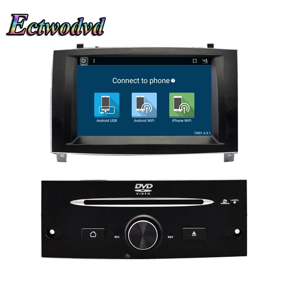 Discount Ectwodvd 7inch Octa Core Android 8.1 Car DVD GPS Navigation Radio Stereo for Peugeot 407 2004 2005 2006 2007 2008 2009 2010 7