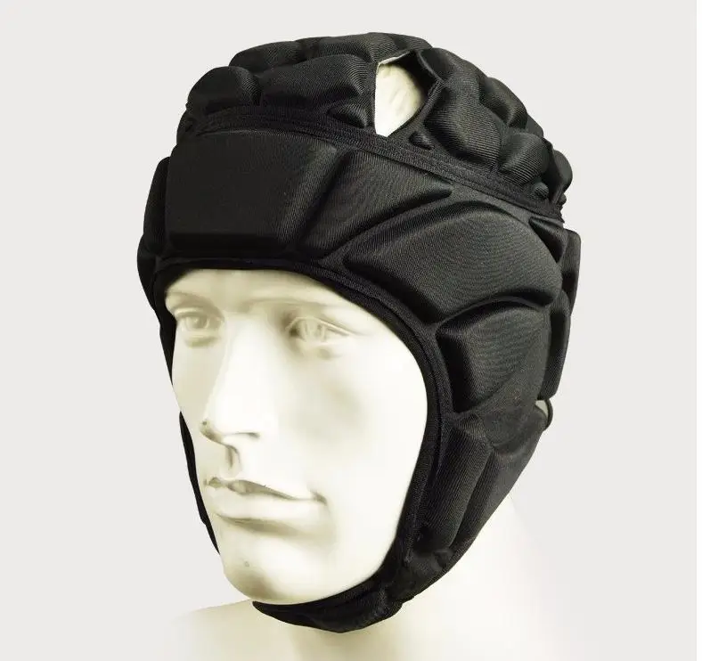 Новые спортивные защитные комплекты, утолщенное снаряжение, футбольные Вратарские Джерси штаны, футбольные Вратарские наколенники, локоть головы, мягкий протектор - Цвет: 1 pc Black helmet