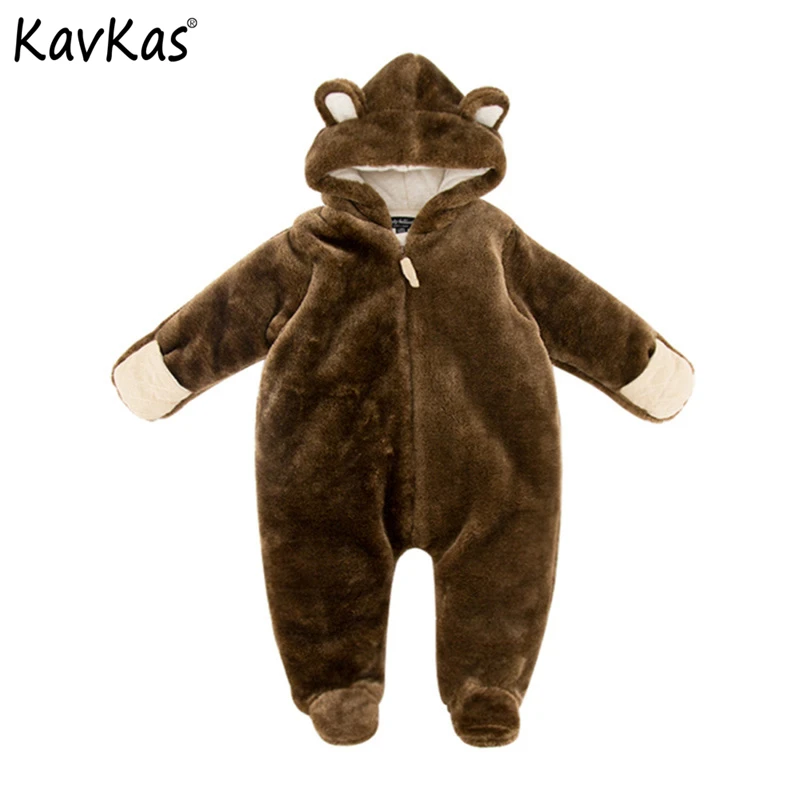 

0M-9M Baby Rompers Winter Warm Fleece Clothing Set for Boys 3D Cartoon Infant Girls Clothes 2018 Newborn Overalls Baby Jumpsuit
