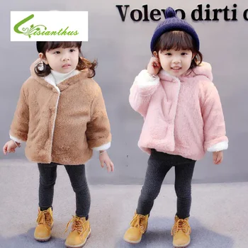 

Newborn Baby Girls Clothes Winter Jackets Warm Faux Fur Fleece Coat Children Jacket Rabbit Ear Hooded Outerwear Kids Jacket Coat