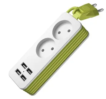 

Portable Multiple Charger Socket Power Strip Phones Tablets EU Plug 1.5m Cable