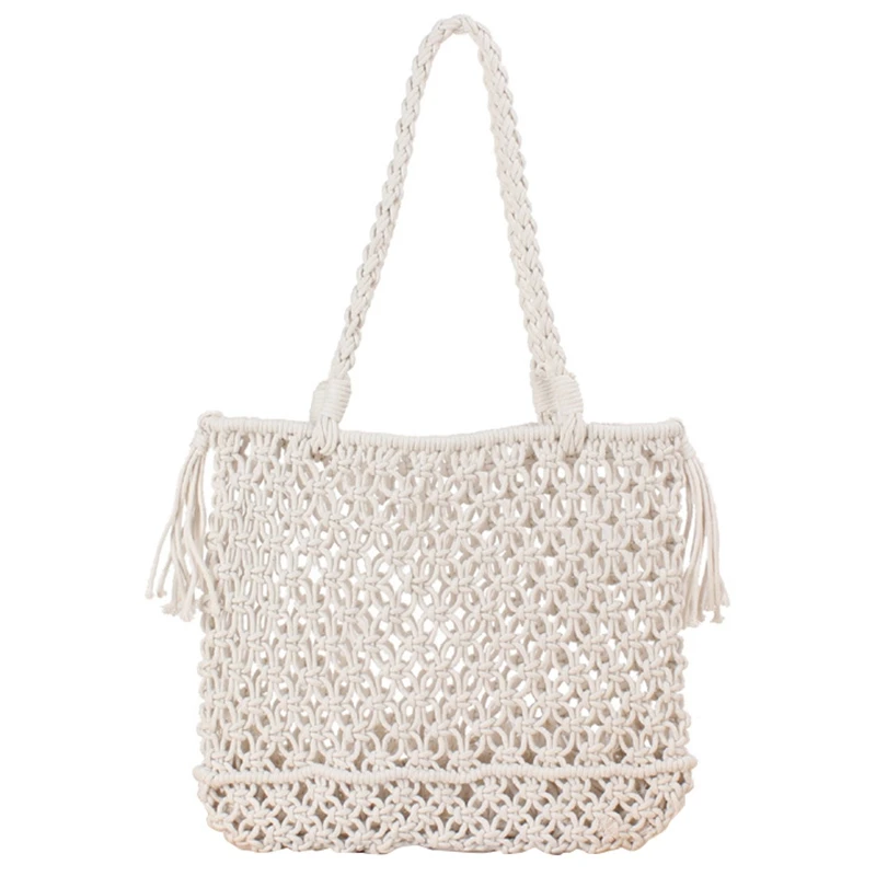 

Fashion Hollow Straw Bag Woven Bag Forest Female Mesh Rope Weaving Tie Buckle Reticulate Net Shoulder Bag Beach Holiday Bags