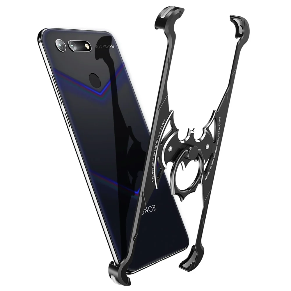 

PADCOVER Luxury Bat Metal Shell Protection Case For Honor V20 Phone Case with Ring Holder Shell Metal Bumper Back Cover