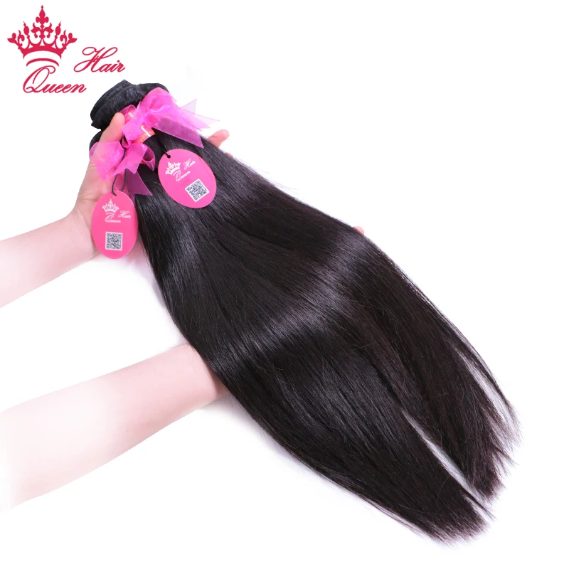 Queen Hair Products Brazilian Straight Hair Bundles 100% Human Hair extensions Weave 3/4pc Virgin Natural Color 1B FAST Shipping