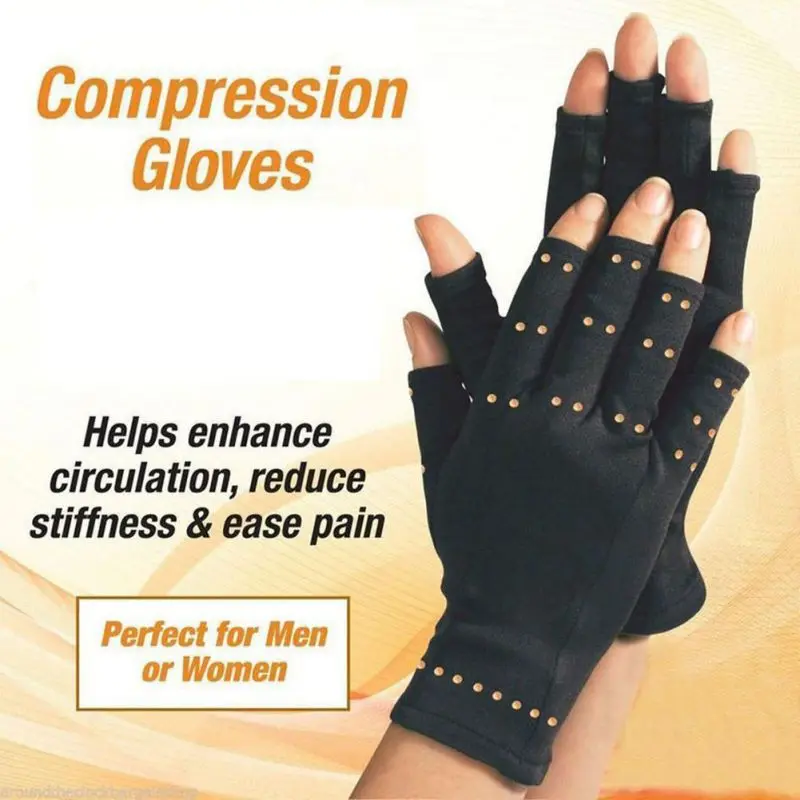 

2020 Women Men Cotton Hands Arthritis Gloves Therapeutic Half Finger Fitness Gloves Recovery Handwear Sportswear Accessories