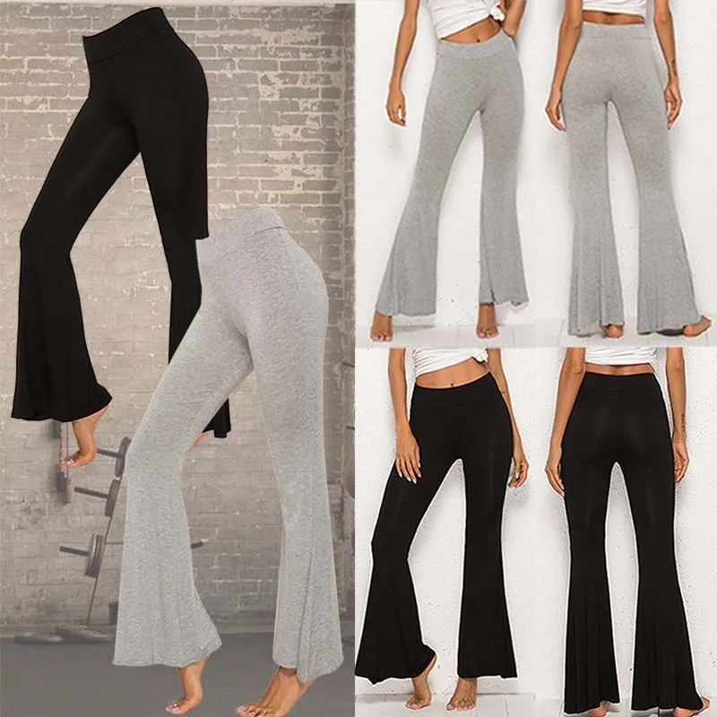 

High Waist Modal Straight Leg Pants Office Lady Long Trousers 2019 Women Flared Trousers Workwear Pants