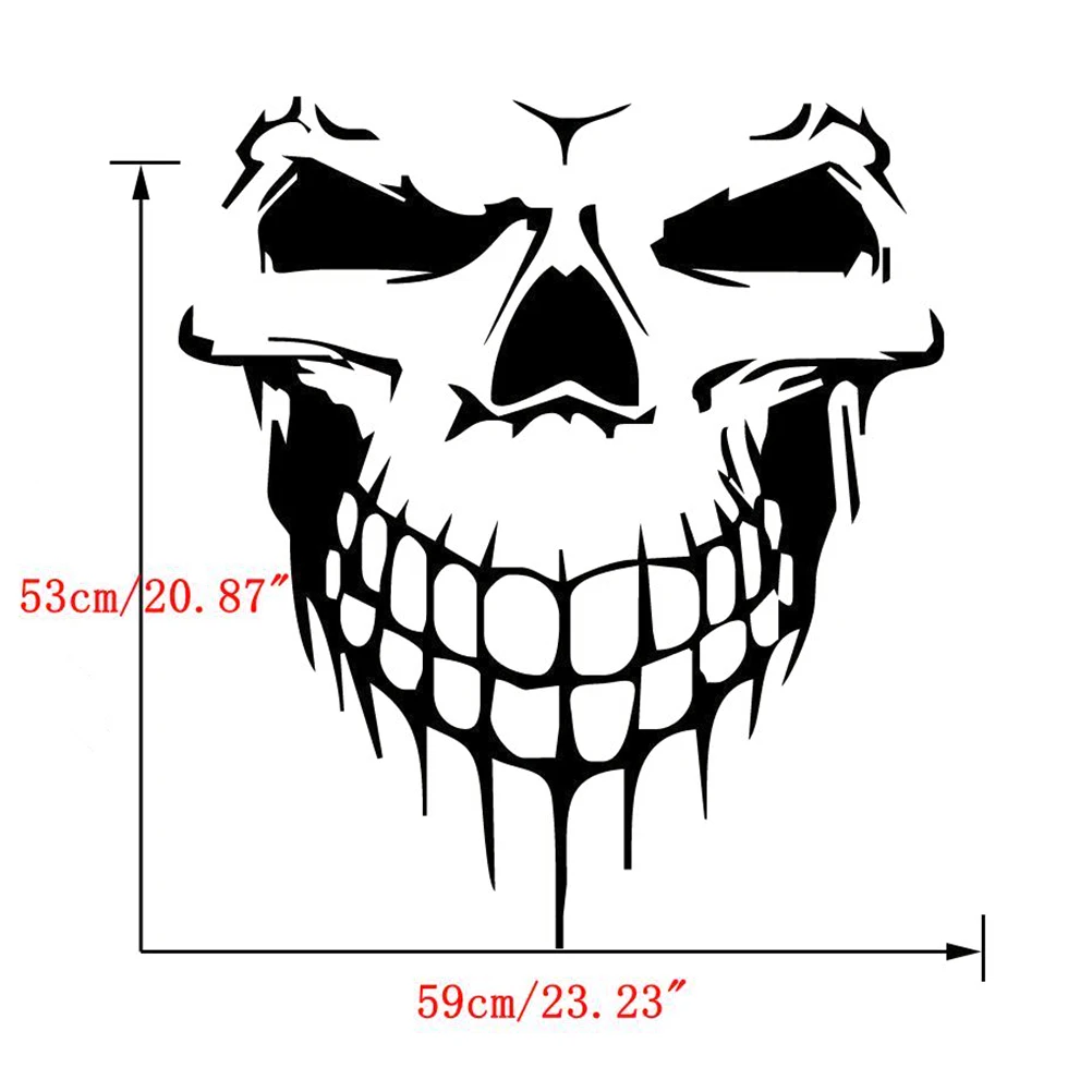 1" Черный череп капот наклейка виниловая большая графическая Наклейка окна автомобиля грузовика