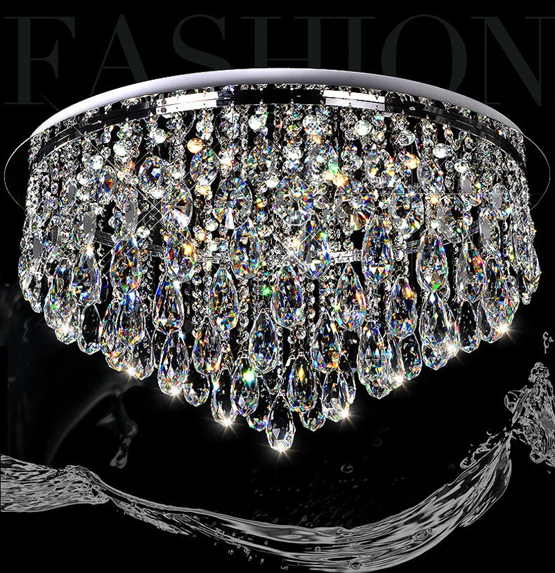 

Modern Design Square Rain Drop Crystal Chandelier Suspension Lighting Fixture for Living Dining Room Restaurant Bedroom