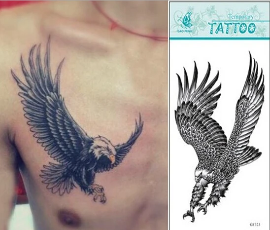 Fashion Tattoo stickers waterproof male Women eagle disposable large Temporary Tattoos Body Art Man | Красота и здоровье