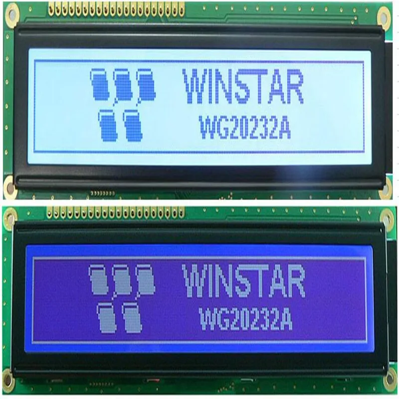 WG20232A WINSTAR монохромный графический дисплей 202x32 размер модуля 146x43 мм Синяя