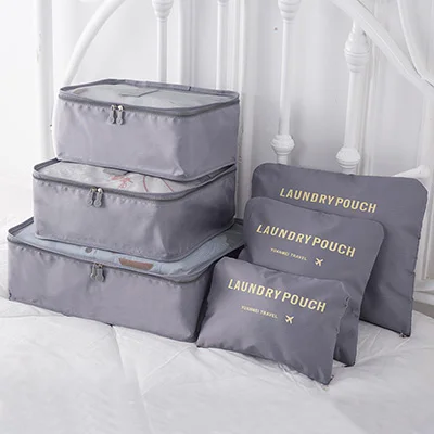 1 комплект Нейлоновая Ткань Дорожная сумка для хранения набор багаж компрессионная многофункциональная прочная для домашней организации тренировки на открытом воздухе кемпинга - Цвет: Серый