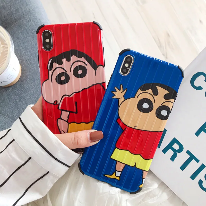 Selfdom Милый Мультфильм Crayon Shin-chan мягкий чехол синий красный для телефона Apple iphone 6 6s