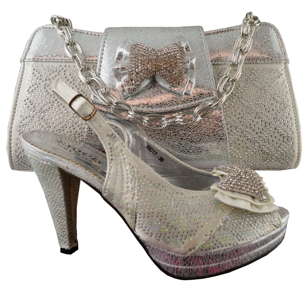 New Sliver Color Shoes And Bag To Match Italian High Quality New Sliver Color Shoes And Bag To Match Italian High Quality Matching Shoe Set Nigerian With Bags In Women S Pumps From
