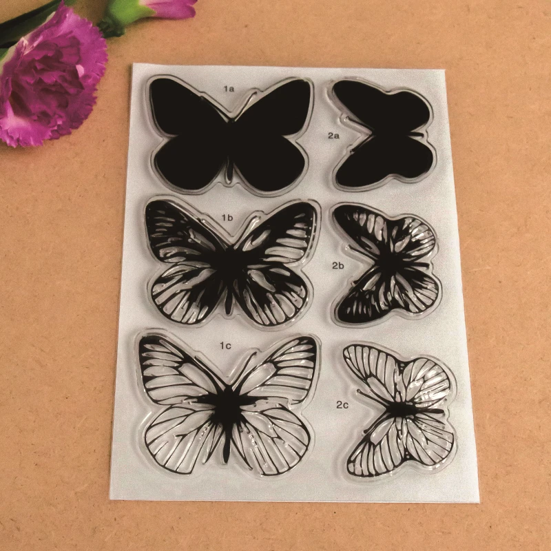 diy butterfly flower rubber stamps 11x18cm scrapbooking clear stamping