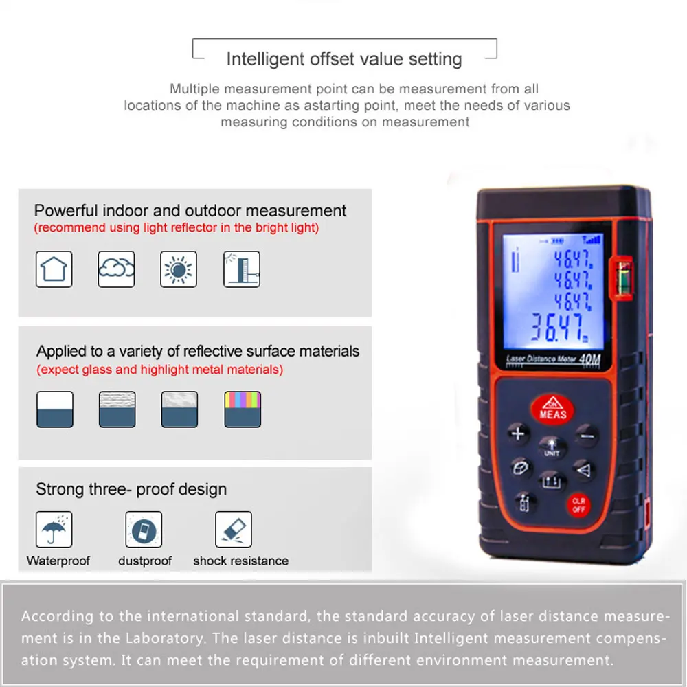 2019 New Handhold Laser Rangefinder Laser Level Meter Distance 40m 80m 60m 100m Laser Distance Meter with Level Bulble 2019 New Handhold Laser Rangefinder Laser Level Meter Distance 40m 80m 60m 100m Laser Distance Meter with Level Bulble