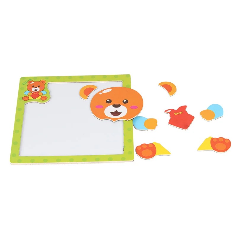Children 3D Magnetic Puzzle Jigsaw Wooden Toys Cartoon Animals Traffic Puzzles Tangram Kids Educational Toy for Children