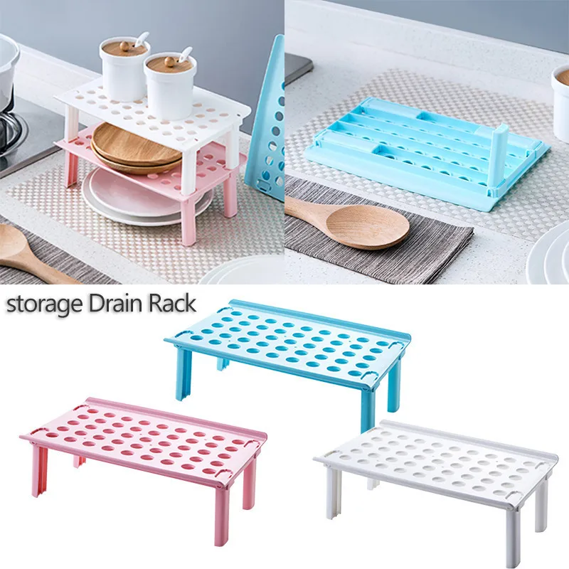 

Storage Draining Rack Organizer Shelf reinforcement Thickened Foldable Kitchen Sundry Storage Rack