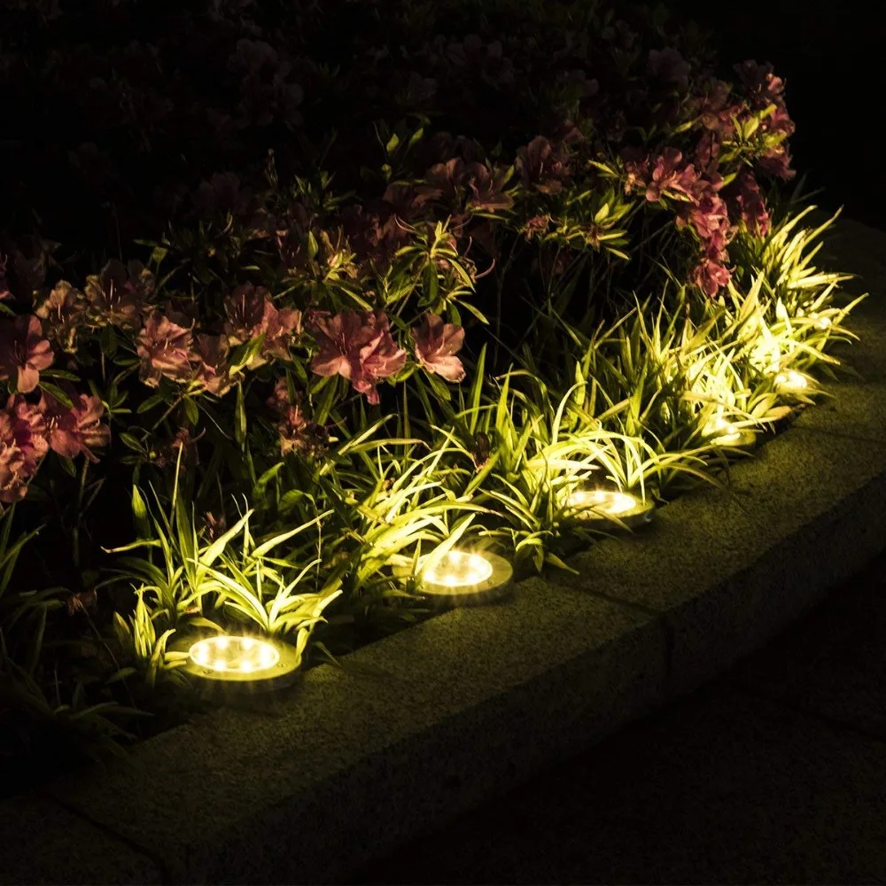 Caminho ao ar Led de Energia Luz à Terra Pacote Solar Caminho Luzes 8 Enterrado Lâmpada Livre Jardim Decking Lâmpadas Subterrâneas 12 9 12 pacote solar caminho luzes 8 led