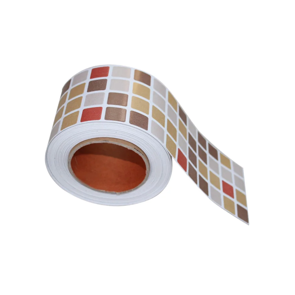 PVC Tile Floor Waistline Wall Paper Sticker Mosaic Decal Water-proof  Floor for Kitchen Bathroom Home Refurbishment DIY Decor 
