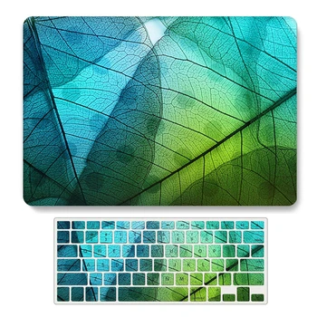 

3D Printed Leaf Laptop Case with US Keyboard Protector for MacBook 2019 Air 13 Retina Pro 12 13 15 inch with Touch Bar Hard Case
