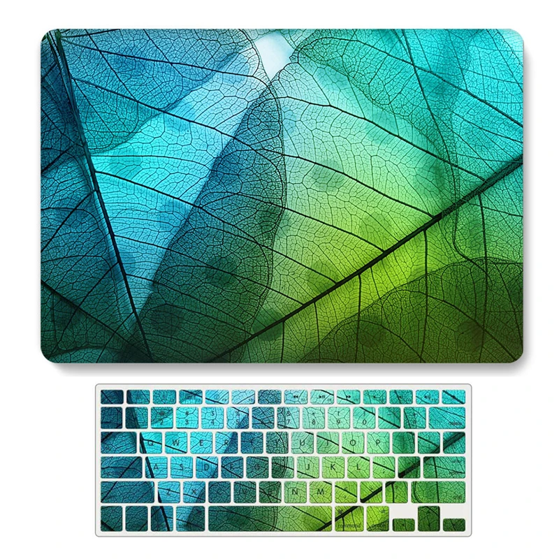 Чехол для ноутбука с 3D принтом в виде листа защитной клавиатурой США MacBook 2019 Air 13