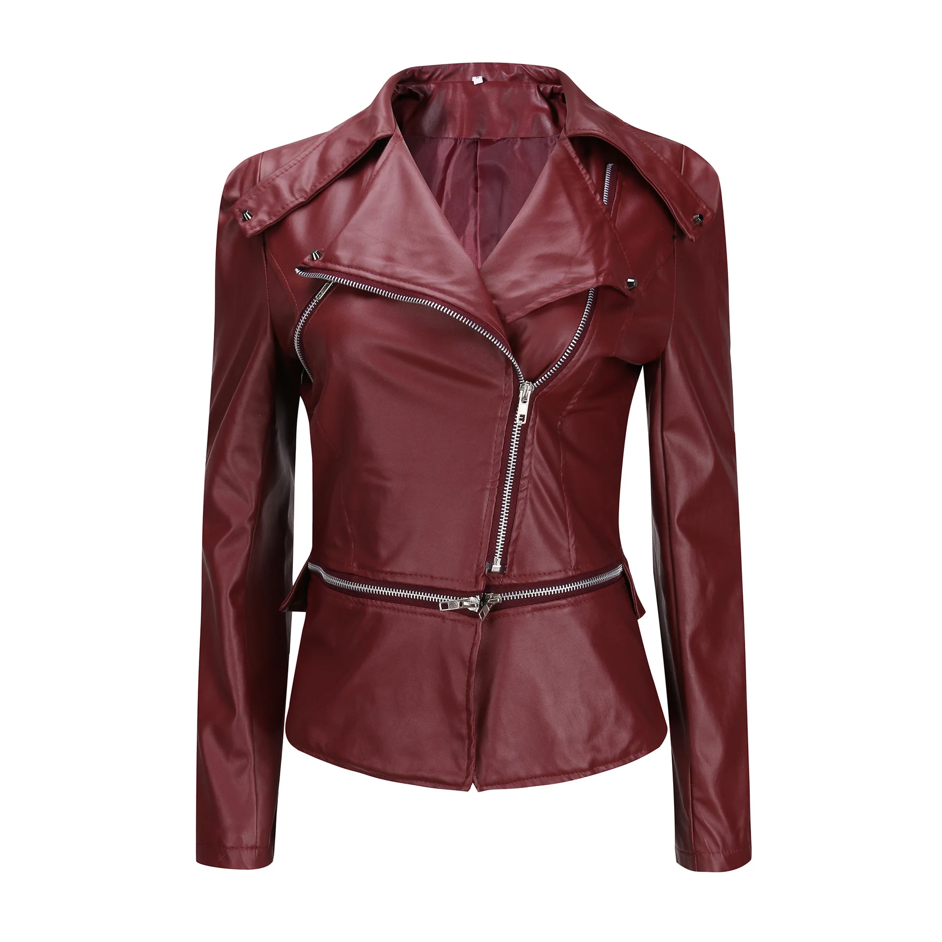 Женская куртка, пальто, искусственная кожа, верхняя одежда, розовый цвет, тонкая короткая куртка, черная мотоциклетная куртка из искусственной кожи, куртка-бомбер, байкерские пальто