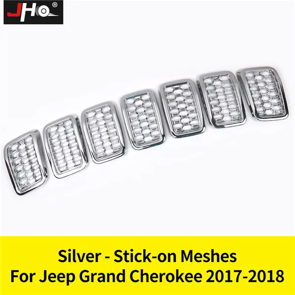 JHO ABS передняя решетка вставки сетки рамка Крышка Накладка для Jeep Grand Cherokee- 17 аксессуары для стайлинга автомобилей - Цвет: Option H