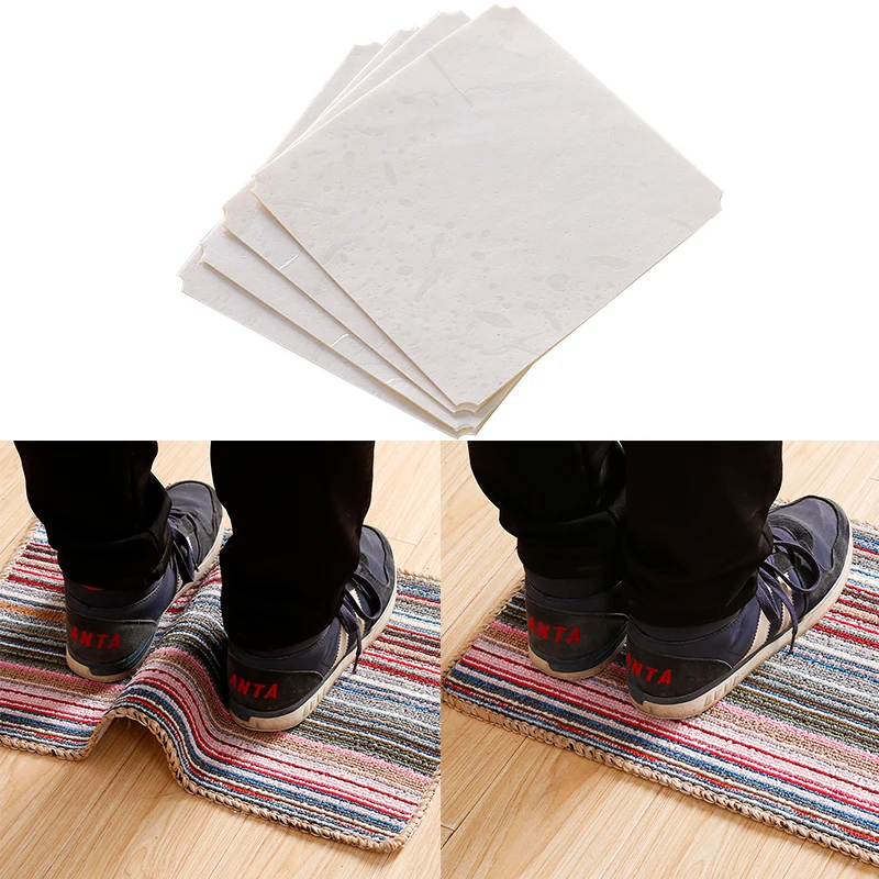 

4pcs/set strong double sided adhesive tape rug gripper pad 10X10cm non-slip sticky floor tape for fixed carpet DIY hand tools