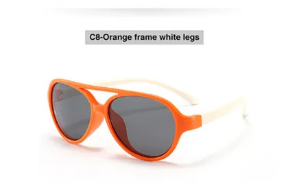 Гибкий TR90 очки Детские поляризованные Овальные Солнцезащитные очки UV400 аксессуары для глаз, солнцезащитные очки, для девочек очки для мальчиков оттенки - Цвет линз: L843-8