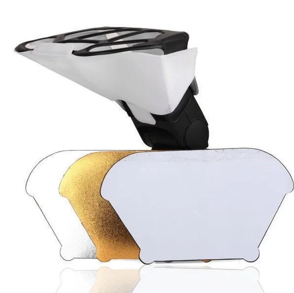 

Universal Speedlight Flash Diffuser/Softbox Honeycomb Grid&Tri-Color Reflector