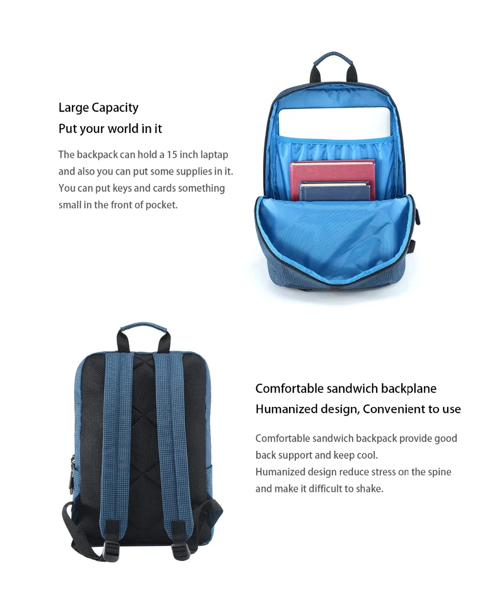 Xiaomi  Fashion  Backpack  With Large Capacity School Waterproof Laptop Polyester Bags for Man And Women  Travel and Business-12