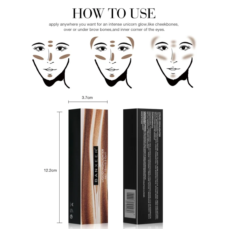 Корректирующий бронзатор, база под макияж, основа для макияжа лица и глаз консилер, контур корректирующий крем для жидких 1 шт
