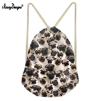 

NoisyDesigns Women Men Drawstring Bag Funny French Bulldog Boston Terrier Animals Print Casual Sequins Unisex shoes Bag Backpack