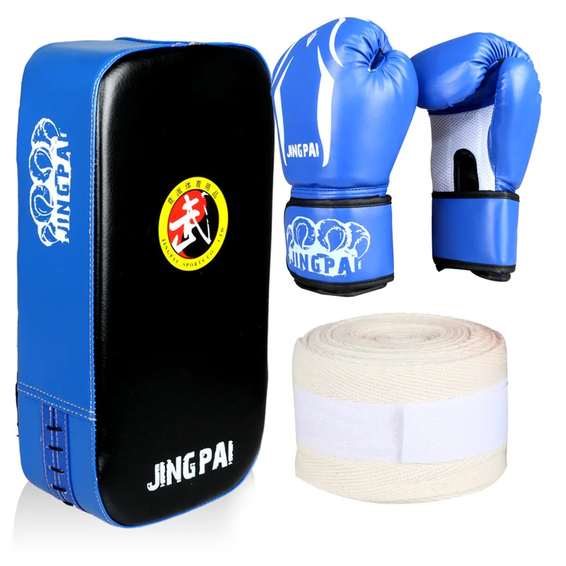 Gloves For Fighters Mma Boxing Gloves+target+hand Wraps One Set Pu